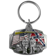 Flags Metal Key Chain with Enameled Details